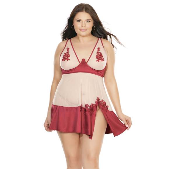 Plus Size Babydoll & G-String Set- Coquette - 7222X - Picture 1 of 3